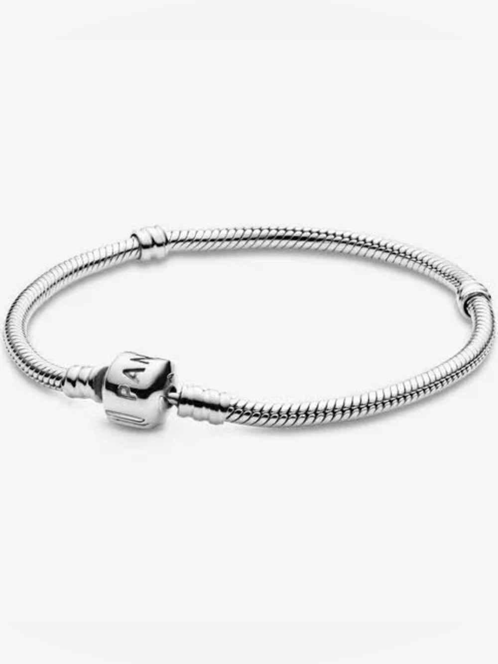 Pandora Logo Barrel Clasp Snake Chain Bracelet - 7.48 inch